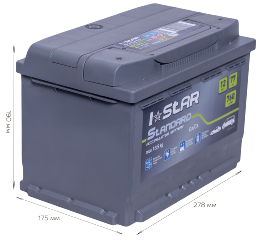 Акумулятор стартерний 6СТ-77 I STAR Standard АПЗ (+/-)